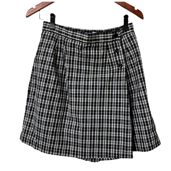 Vintage Tee Wear for Her Black Plaid High Rise Tennis Golf  Skort - Picture 1 of 6